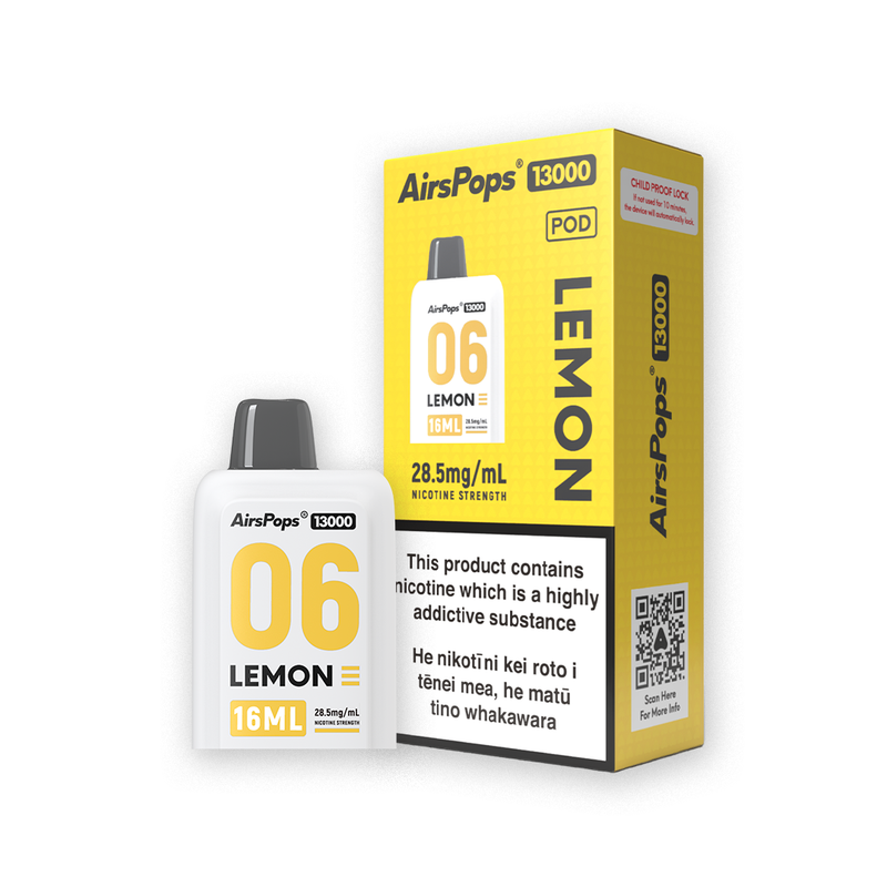 AirsPops 13000 PREFILLED Pod - 06 Lemon - AIRSCREAM NZ