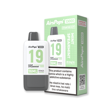 AIRSCREAM AirsPops 13000 Starter Kit - 19 Mint Spearmint (Polar Mint) - AIRSCREAM NZ