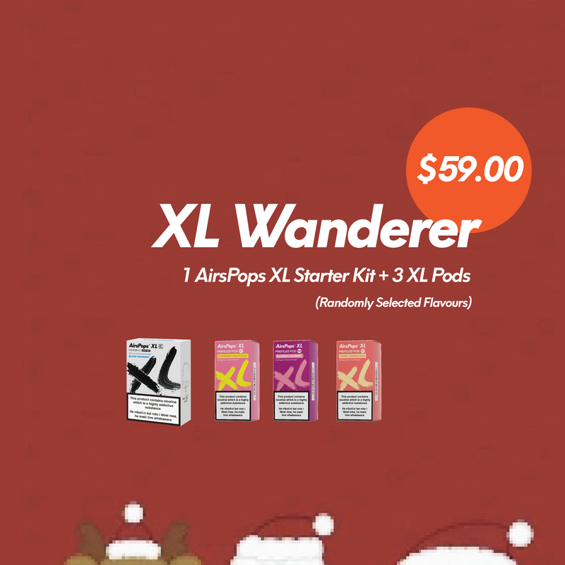 $59.00 AirsPops XL Wanderer Box: AirsPops XL Stater Kit + 3 XL pods