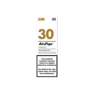 NO. 30 TOBACCO (Virginia Toba) - AirsPops 313 E-LIQUID 10ml - AIRSCREAM NZ