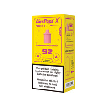 AIRSCREAM AirsPops X PREFILLED Pod SINGLE PACK - 92 Strawberry Passionfruit