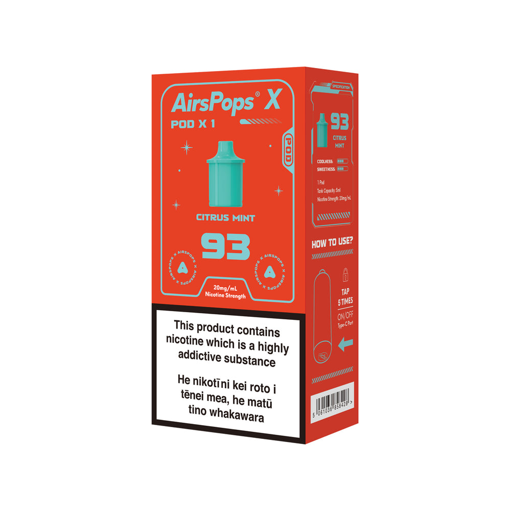 AIRSCREAM AirsPops X PREFILLED Pod SINGLE PACK - 93 Citrus Mint