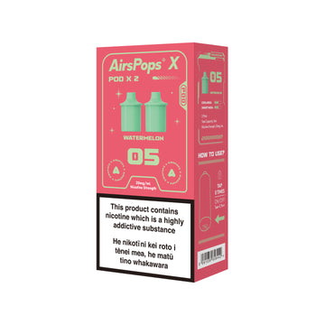 AIRSCREAM AirsPops X PREFILLED Pod TWIN PACK - 05 Watermelon (Prev. Ice Watermelon) - AIRSCREAM NZ