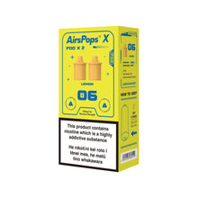 AIRSCREAM AirsPops X PREFILLED Pod TWIN PACK - 06 Lemon (Prev. Zesty Lemon) - AIRSCREAM NZ