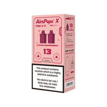 AIRSCREAM AirsPops X PREFILLED Pod TWIN PACK - 13 Lychee Raspberries(Prev. Lychee Raspberry) - AIRSCREAM NZ