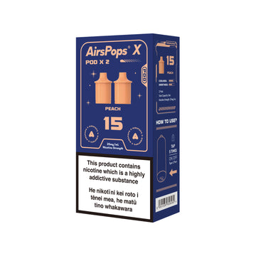 AIRSCREAM AirsPops X PREFILLED Pod TWIN PACK - 15 Peach(Prev. Peach Ice) - AIRSCREAM NZ