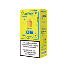 AIRSCREAM AirsPops X PREFILLED Pod SINGLE PACK - 06 Lemon (Prev. Zesty Lemon) - AIRSCREAM NZ