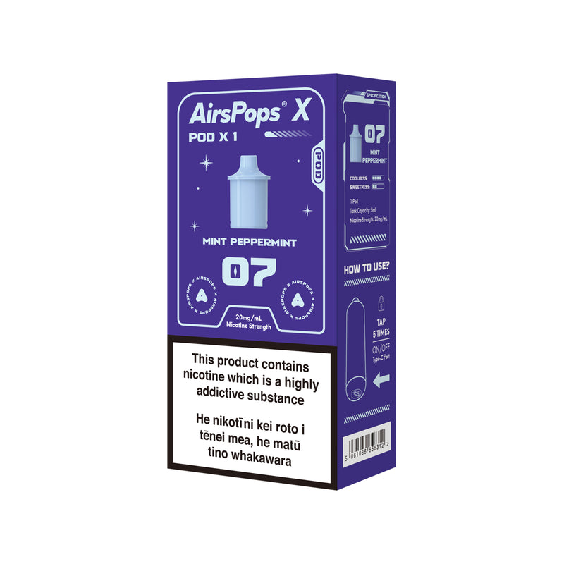 AIRSCREAM AirsPops X PREFILLED Pod SINGLE PACK - 07 Mint Peppermint (Prev. South Pole) - AIRSCREAM NZ