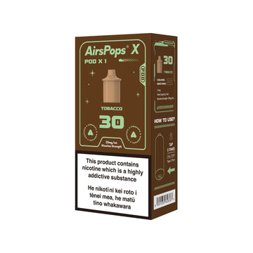 AIRSCREAM AirsPops X PREFILLED Pod SINGLE PACK - 30 Tobacco(Prev. Virginia Toba) - AIRSCREAM NZ