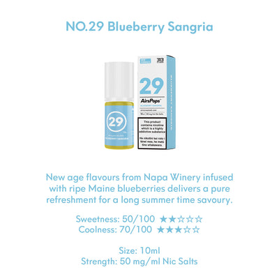 NO. 29 BLUEBERRY (Blueberry Sangria) - AirsPops 313 E-LIQUID 10ml - AIRSCREAM NZ
